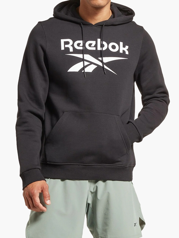 MyRunway Shop Reebok Black Identity Fleece Stacked Logo Pullover